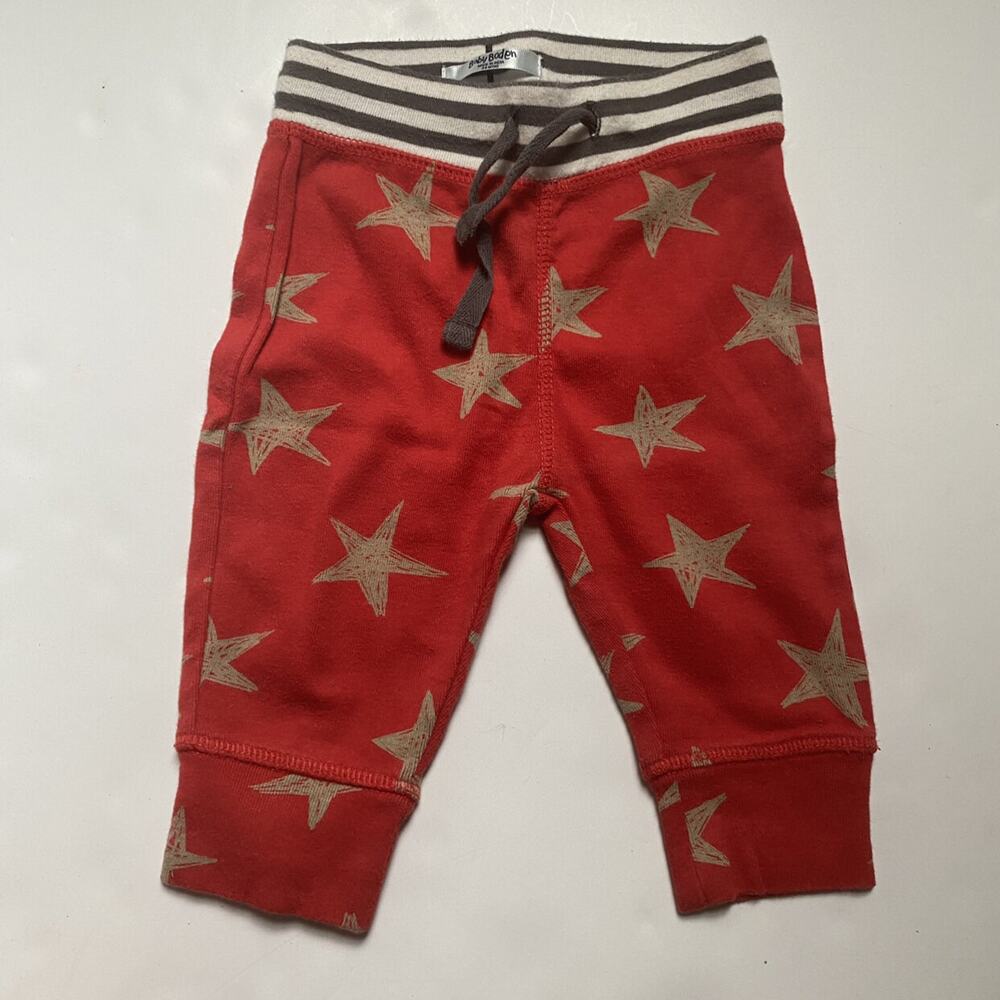 Baby Boden Red Scribble Star Pants